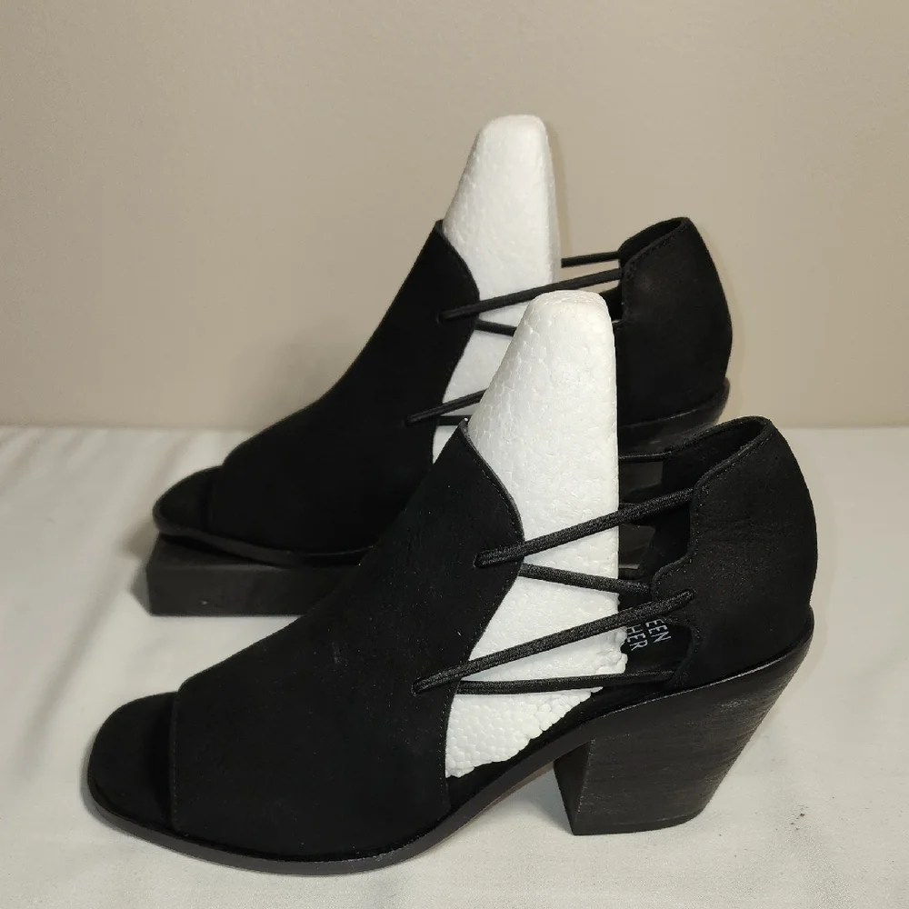 Eileen Fisher Black Block Heel Mules